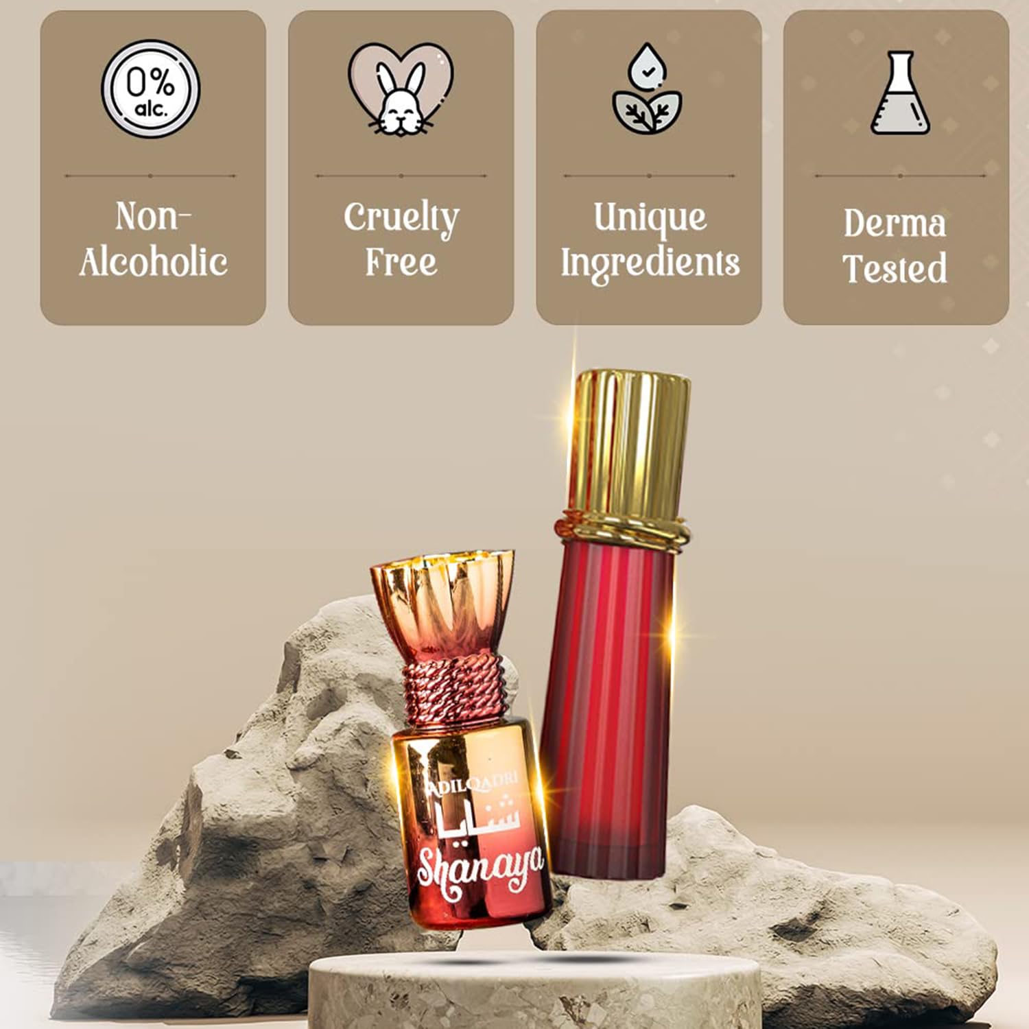 AdilQadri Shanaya Attar | Arabic & French Blend | Unisex Non-Alcoholic Roll-On | Long Lasting Attar - 12 ML