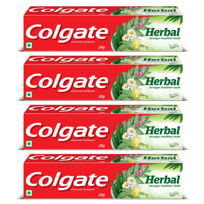 Colgate Herbal Toothpaste, Goodness of Natural Ingredients for Healthy Teeth, 800g, 200g X 4