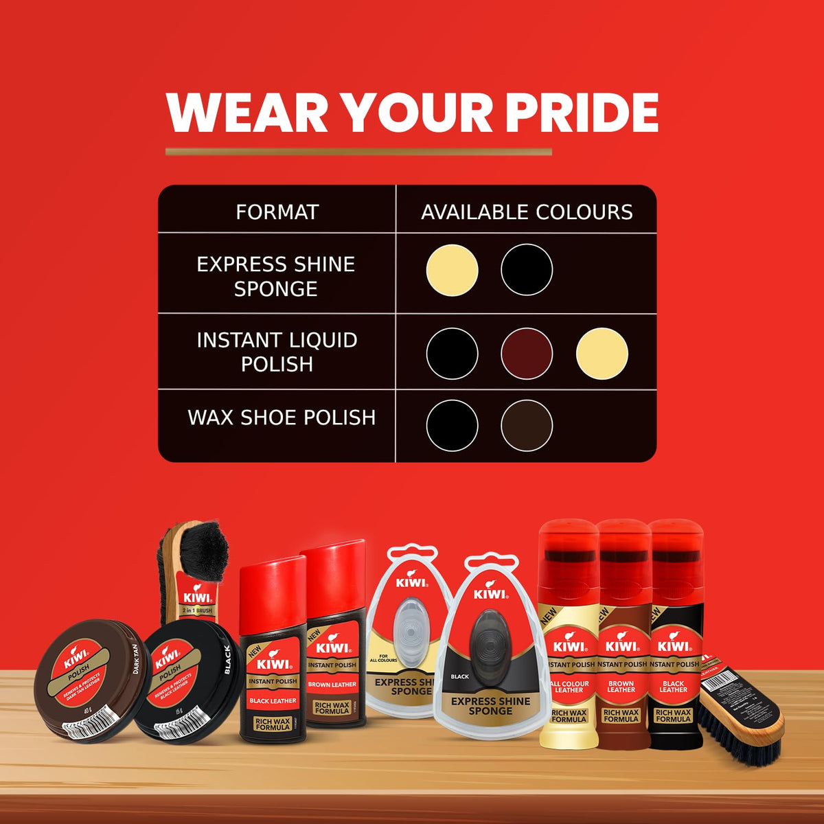4x Kiwi Wax Shoe Polish | Renews and Protects Leather | For Black Leather (40 gm)  each - Pack of 4