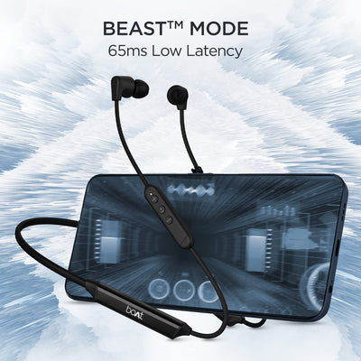 boAt Rockerz Trinity in Ear Earphones with 150H Playtime, Crystal Bionic Sound Powered by HiFi, Signature Sound, Beast™ Mode, ENx™ Tech, ASAP™ Charge,IPX5,Dual Pairing(Cosmic Black)