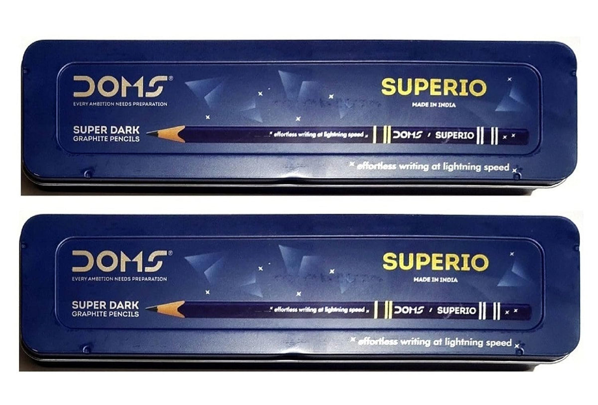 Doms Superio Super Dark Hb/2 Graphite Pencil Tin Box Pack