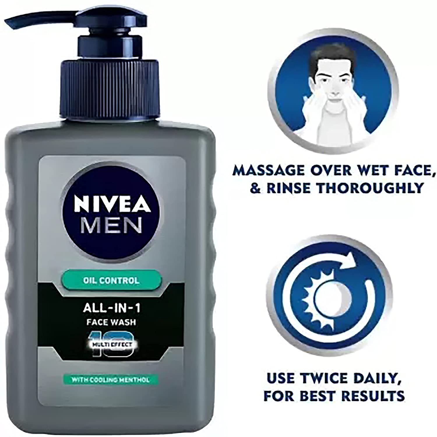 Nivea Men Oil Control Face Wash - For 12hr Oil Control With 10x Vitamin C Effect - 150 ml