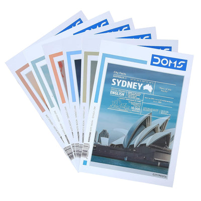 Doms Single Line A4 Note Book (Vacations Series) 140 Pages (Pack of 6)