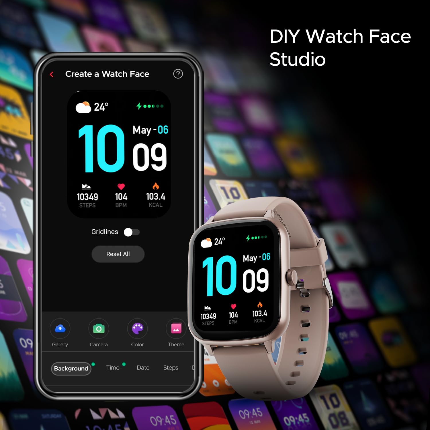 boAt Wave Style Call Smart Watch with Advanced BT Calling Chip,DIY Watch Face Studio, Coins, 1.69" HD Display, Health Ecosystem, Live Cricket Scores, Quick Replies, HR & SpO2(Cherry Blossom)