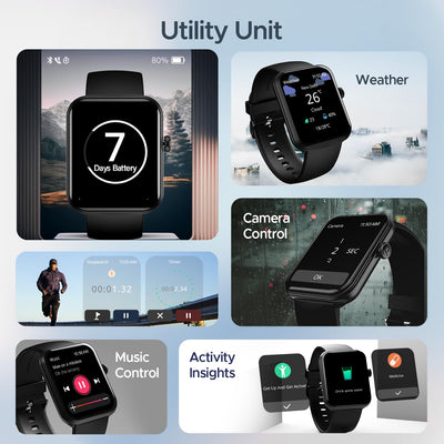 boAt Xtend Plus Smart Watch with 1.78" AMOLED Display, Coins, Advanced BT Calling, 100+ Sports Mode, Always On Display, HR & SP02 Monitoring & Stress Monitoring(Jet Black)