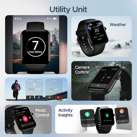 boAt Xtend Plus Smart Watch with 1.78" AMOLED Display, Coins, Advanced BT Calling, 100+ Sports Mode, Always On Display, HR & SP02 Monitoring & Stress Monitoring(Jet Black)