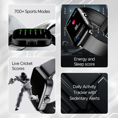 boAt Ultima Call Smart Watch with 1.83" HD Display,Advanced BT Calling,DIY Watch Face Studio, Coins,700+Active Modes,10 Days Battery Life,HR&SpO2 Monitor,Energy&Sleep Score(Active Black)
