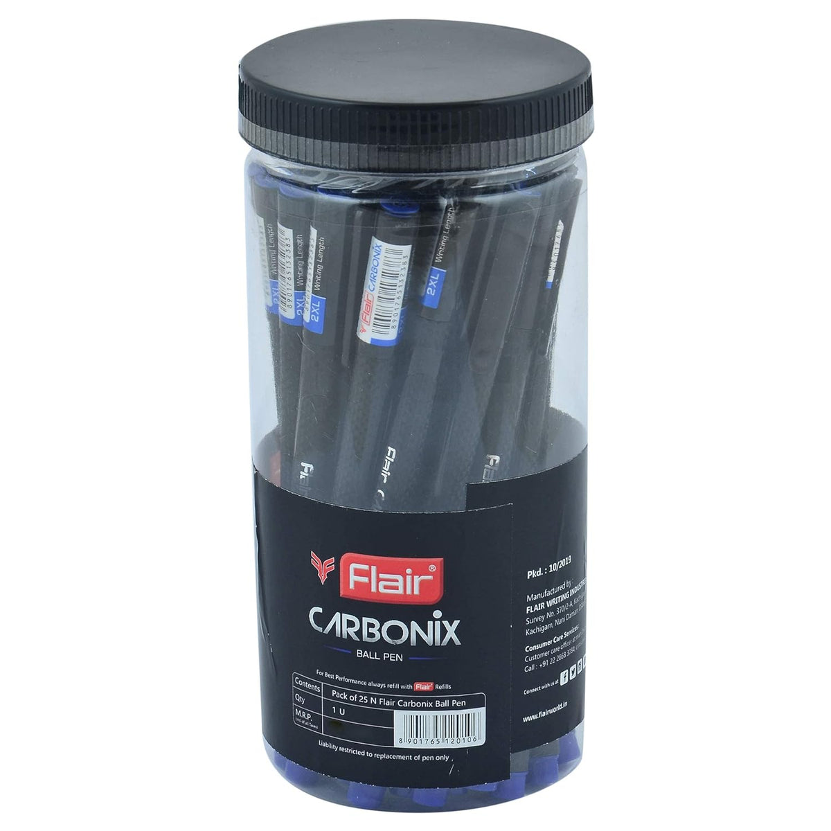 Flair 0.7mm Carbonix Ball Pen Jar Set - Blue Ink