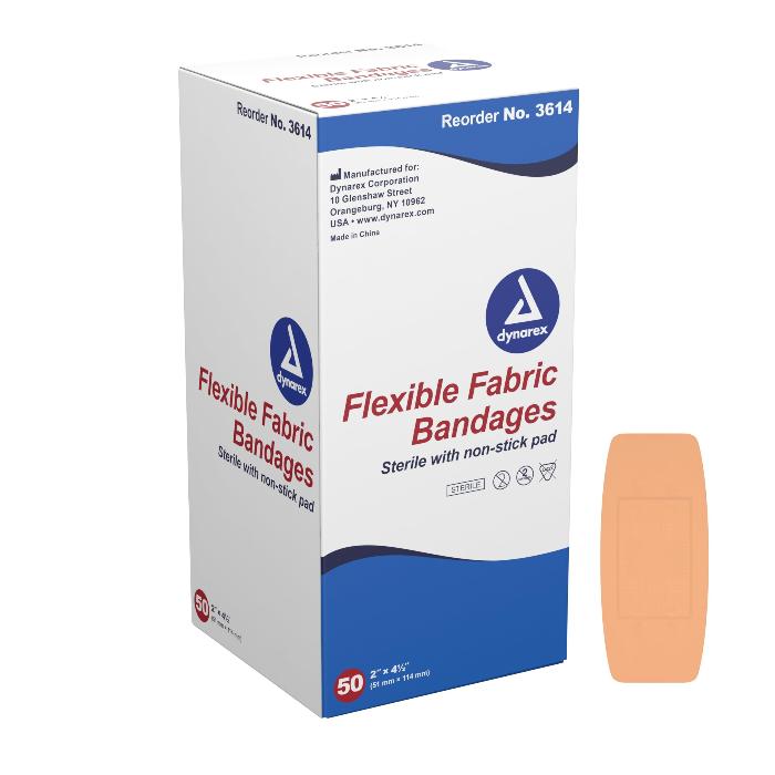 Adhesive Bandaids, Fabric & Plastic, 100/Box