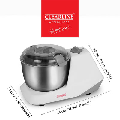 Clearline Automatic Electric Atta Kneader Dough Maker with Stainless Steel, Smart Atta Kneader Mixer and Dough Kneader Machine, Dough Mixer Machine with 650 Watts Power