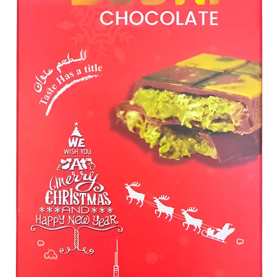 DECADENT FOODS Kunafa Dubai Milk Chocolate With Pistachio Cream Smooth And Delicious 140Gm (Red Edition)