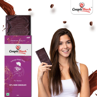 Couple Touch Luxury 45% Dark Chocolate for Uplifting Mood For Women | Romance Intimacy Bedroom Chocolate Bars | Gift For Anniversary Birthday Honeymoon Marriage Boys & Girls Friend Valentines | Vegetarian & Gluten-Free Delight
