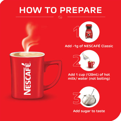 NESCAFE Classic Instant Coffee Powder | Great start to your morning | 100% Pure Coffee | 200g Pouch