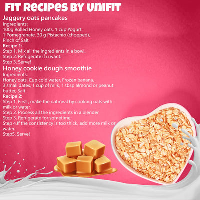 UNIFIT Jaggery Rolled Oats | Jaggery Oats | Healthy Breakfast | Rich Source of Protein & High Fiber Oats | Whole grain Oats | 400g | Pack of 1