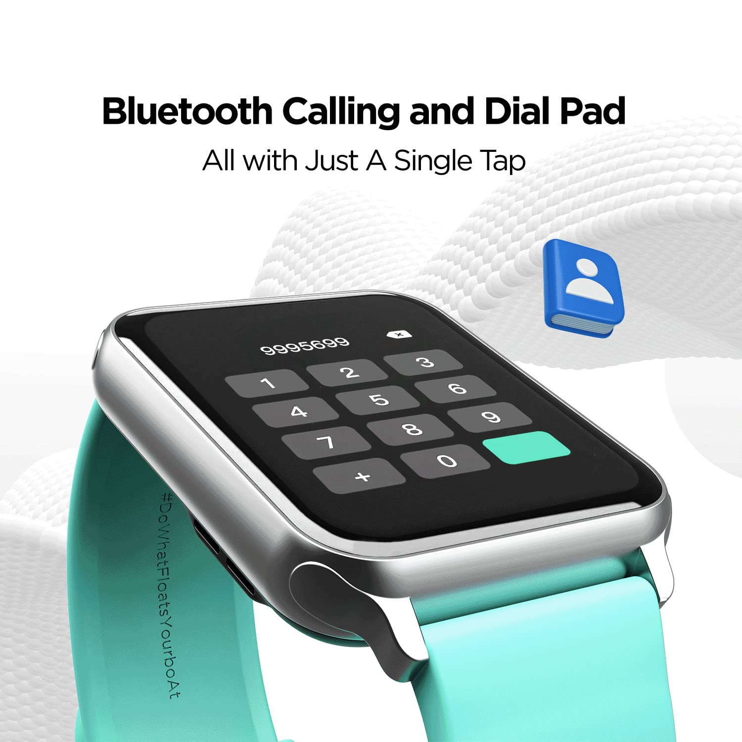 boAt Wave Call Smart Watch, Smart Talk with Advanced Dedicated Bluetooth Calling Chip, 1.69 HD Display with 550 NITS & 70% Color Gamut, 150+ Watch Faces, Multi-Sport Modes,HR,SpO2(Caribbean Green)