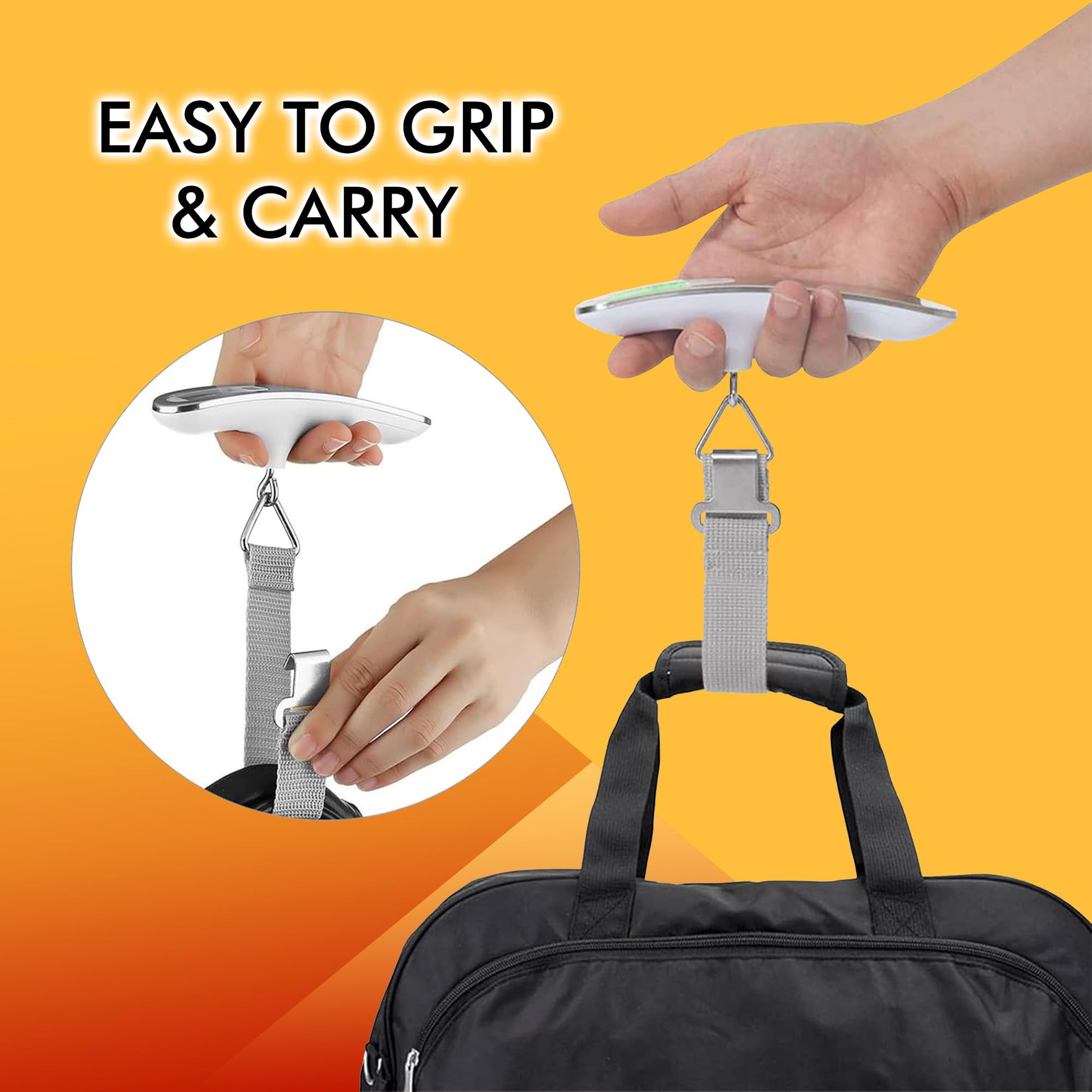 Billebon Weighing Scale for Luggage with LCD Display. 50kg Weighting Scale Limit Weighing Machine Suitable for Flights and Travel Bags