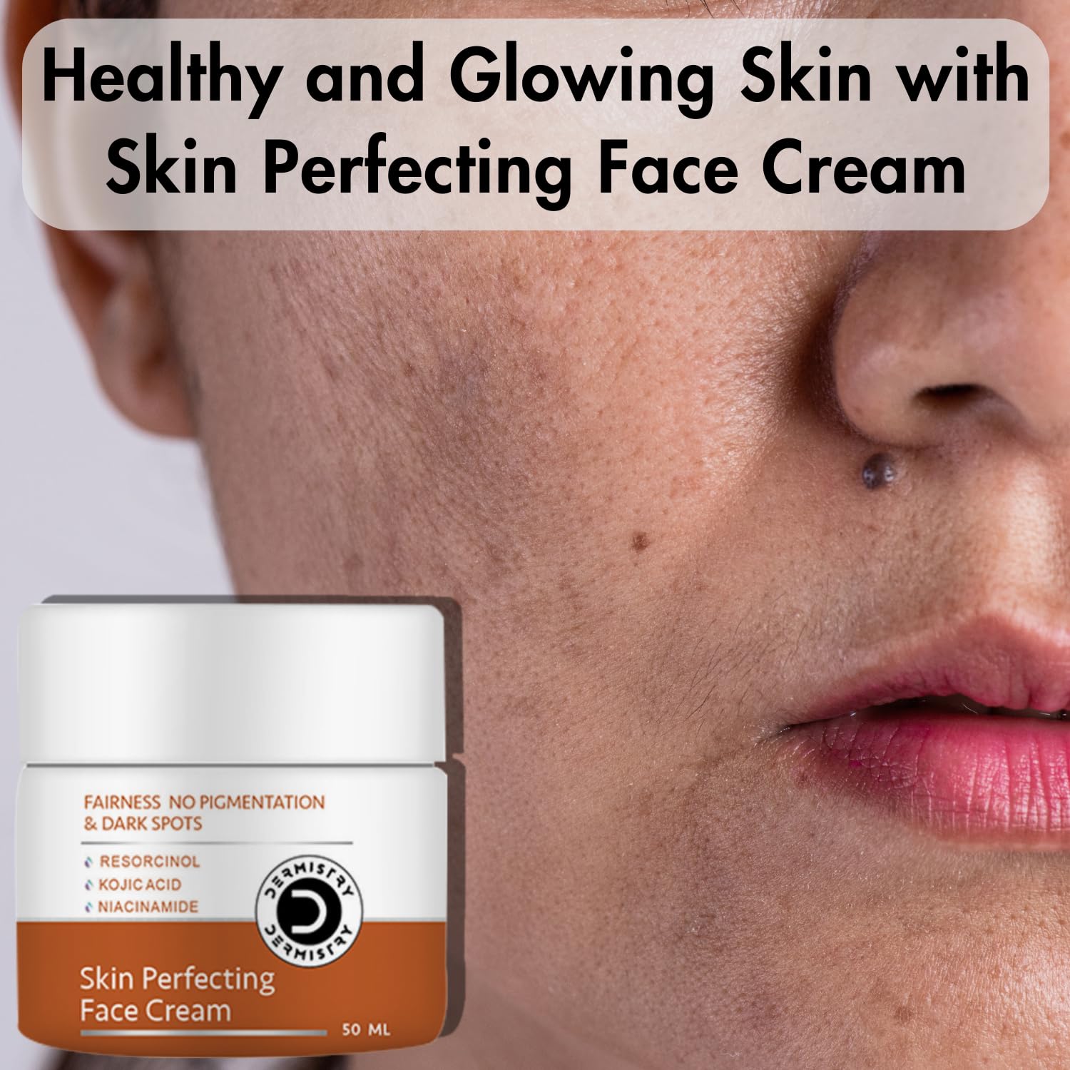 Dermistry Kojic Acid Niacinamide Pigmentation Dark Spots D De Tan Removal Skin Lightening Brightening Glowing Fairness Face Cream For Men & Women - 50ml