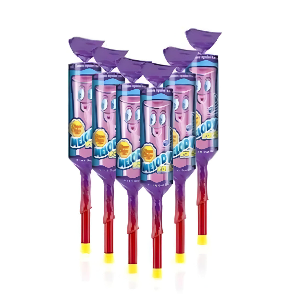 COUGAR Chupa Chup Melody Pops Grape Flavour Whistle Lollipop Pack of 6x15g Each (Imported Malaysia)