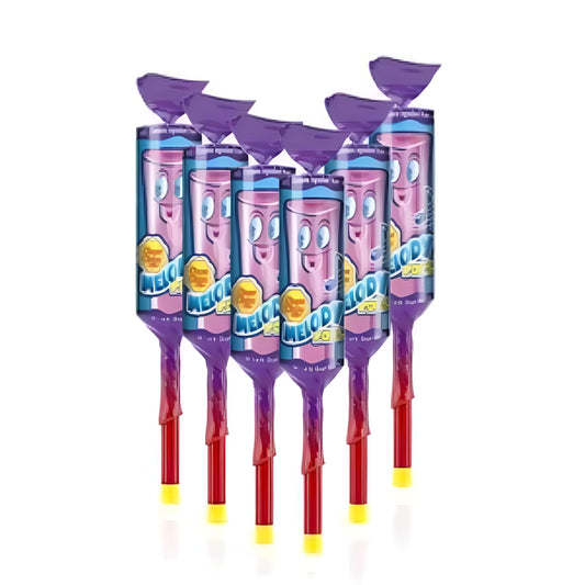 COUGAR Chupa Chup Melody Pops Grape Flavour Whistle Lollipop Pack of 6x15g Each (Imported Malaysia)