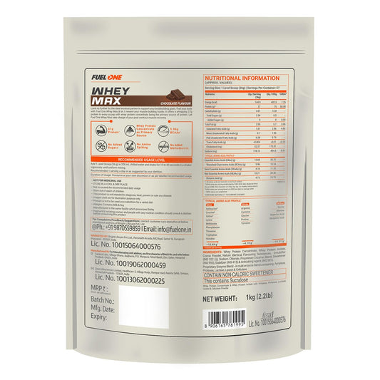 FUELONE Whey Max - Chocolate, with Shaker