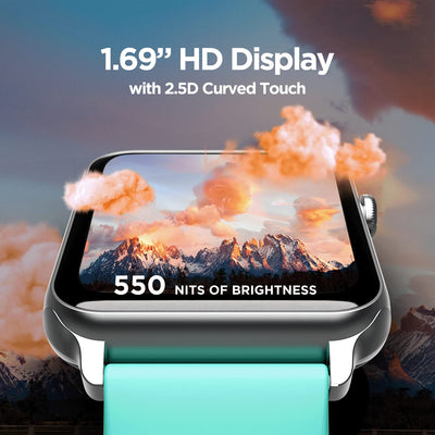 boAt Wave Call Smart Watch, Smart Talk with Advanced Dedicated Bluetooth Calling Chip, 1.69 HD Display with 550 NITS & 70% Color Gamut, 150+ Watch Faces, Multi-Sport Modes,HR,SpO2(Caribbean Green)