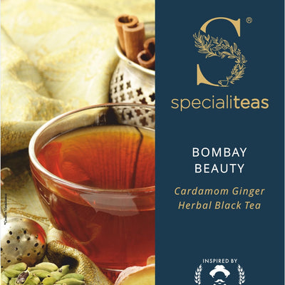 Cherise Specialiteas Bombay Beauty Cardamom Ginger Herbal Black Tea (2 g x 25 Pyramid Tea Bags)