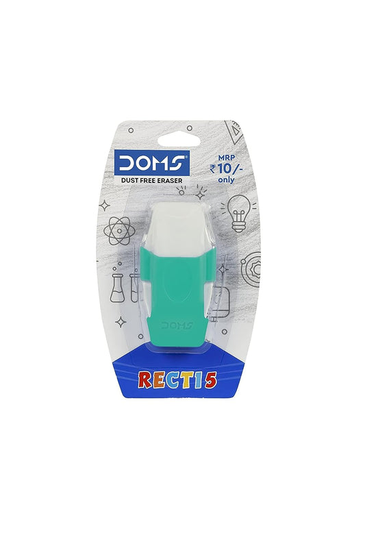 Doms Non-Toxic Recti 5 Multicolored Dust Free Eraser Blister Pack