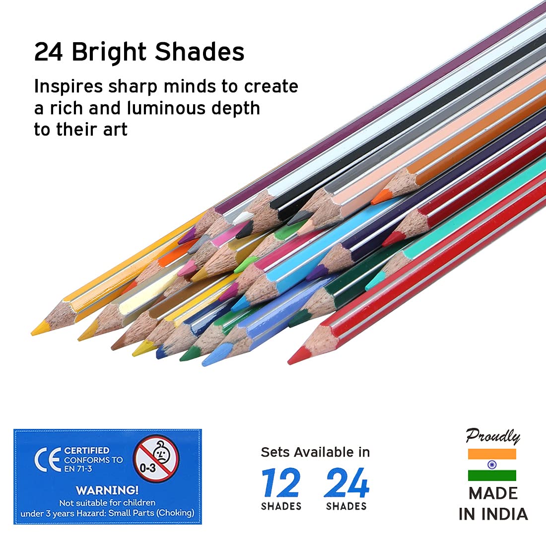 Doms 12 Shades Super Soft Color Pencils Flat Tin Box | Smooth Color Application | For Blending & Experimenting Different Art Strokes | Non-Toxic & Safe For Childrens | Pack of 1