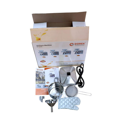 Gorek Technologies Gt-Ot 600 Watts Oil Press/Maker Machine With Simplified Digital Temperature Controller, Silver
