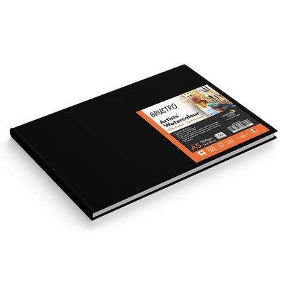 BRUSTRO Artist 25% Cotton Watercolour Stitched Bound Journal Cold Pressed, 200 GSM A5-30 Sheets
