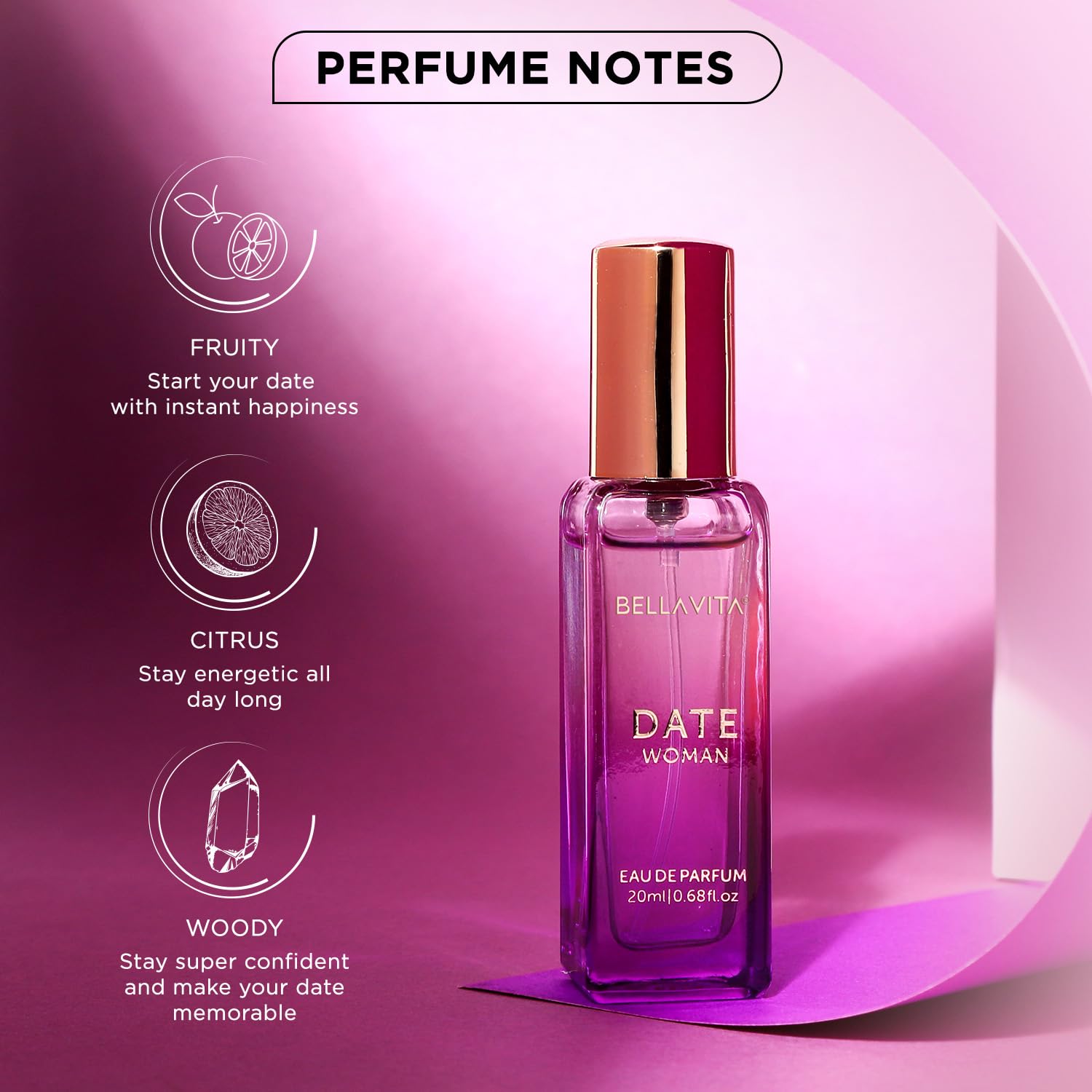 Bella Vita Luxury Women Skai Aquatic & Date Liquid Perfume Combo With Bergamot, Pink Pepper|Long Lasting Edc, Edp Fragrance Fresh, Floral Scent Pack Of 2, 20 Ml Each