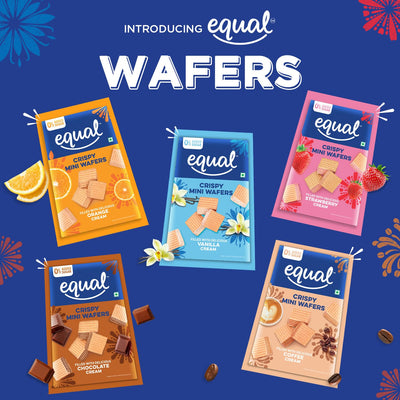 Equal Assorted Wafers Cube (Sugar-Free) | Pack of 5 (100g each) | 0% Added Sugar | Flavoured Wafers | Crispy Creamy Wafers | Crunch Anytime Anywhere