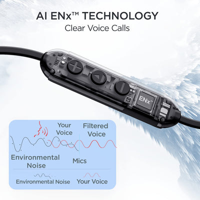 boAt Rockerz Trinity in Ear Earphones with 150H Playtime, Crystal Bionic Sound Powered by HiFi, Signature Sound, Beast™ Mode, ENx™ Tech, ASAP™ Charge,IPX5,Dual Pairing(Cosmic Black)