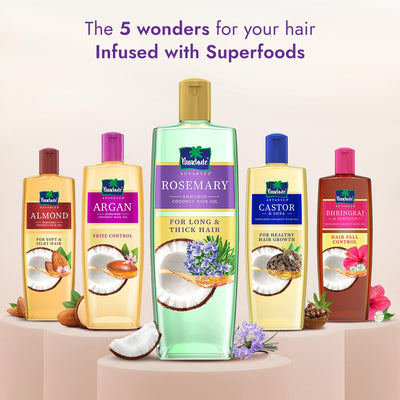 Parachute Advansed Rosemary-enriched Coconut Hair Oil| Rosemary Hair Oil| Superfoods’ Magic| Long & Thick Hair|300 Ml