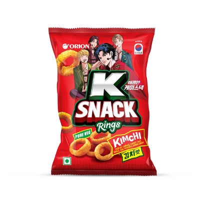 Orion K Snacks Korean Chips Kimchi & 3x Spicy Rings Combo 70gx4
