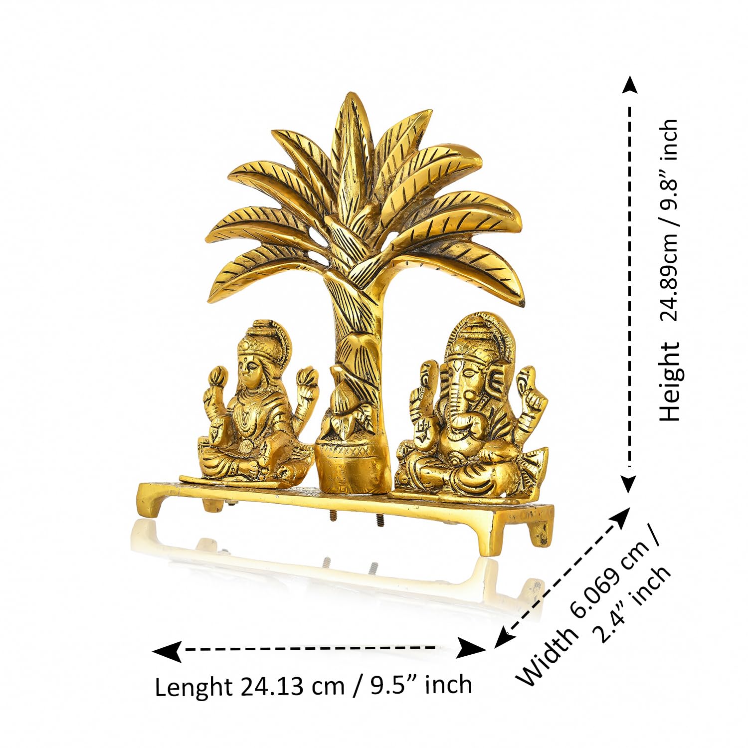CraftVatika Laxmi Ganesh Idol Aluminium Laxmi Ganesh for Gifting, Office & Pooja Room Home Decor Showpiece