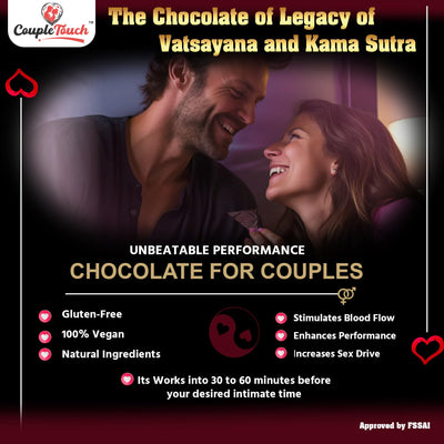 Couple Touch Luxury 45% Dark Chocolate for Uplifting Mood For Women | Romance Intimacy Bedroom Chocolate Bars | Gift For Anniversary Birthday Honeymoon Marriage Boys & Girls Friend Valentines | Vegetarian & Gluten-Free Delight