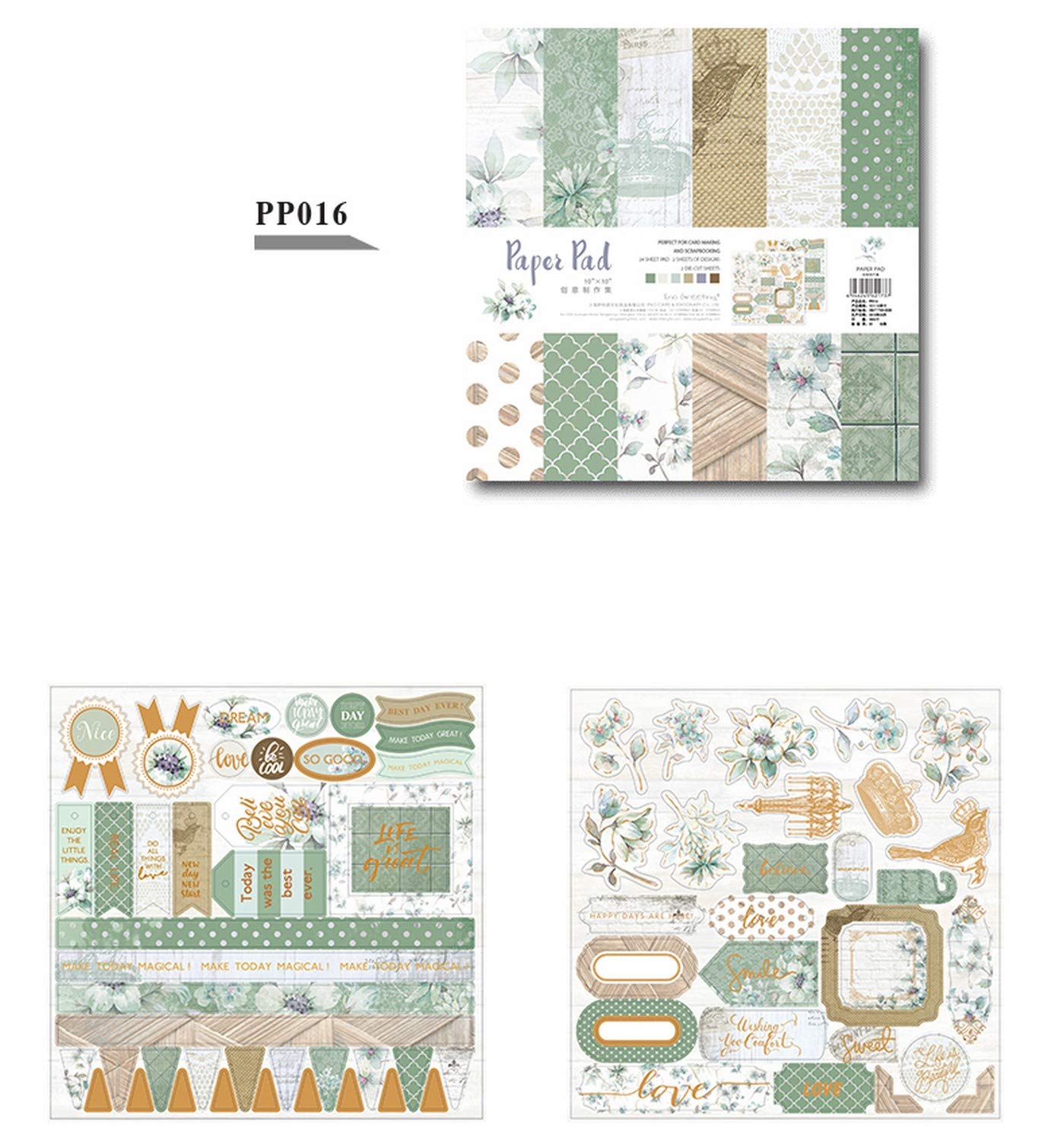 Eno Greeting Pattern Paper Book 10"X10" Design 16