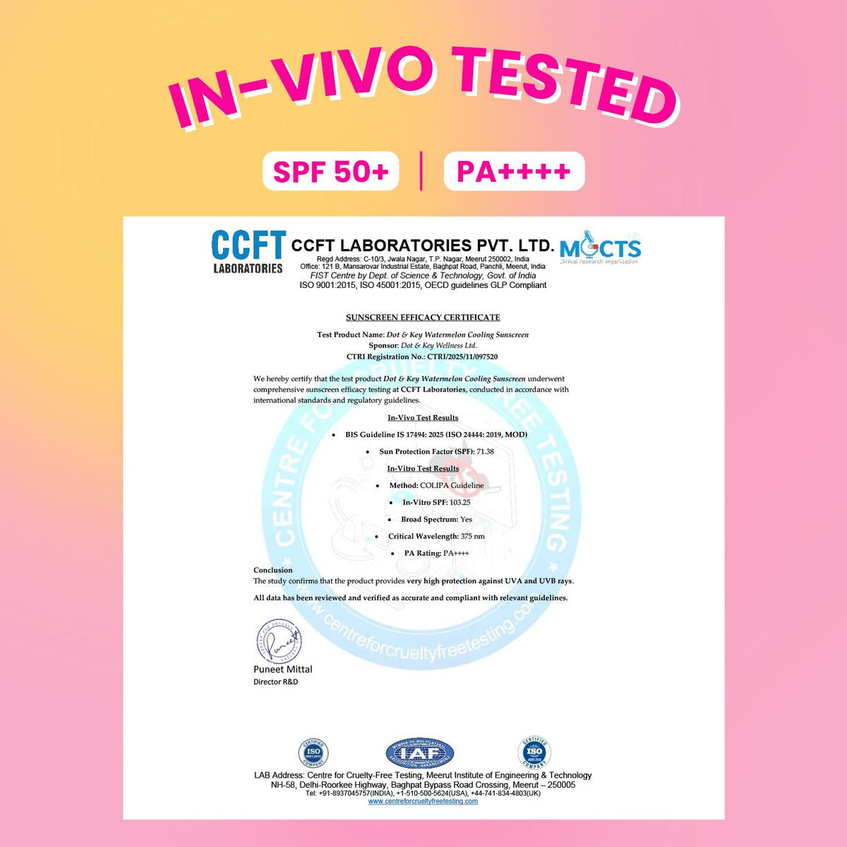 Dot & Key Watermelon Cooling Sunscreen In - Vivo Tested SPF 50+ PA++++ | With Hyaluronic Acid, Instantly Cools Skin, Broad Spectrum Protection | Controls Excess Oil, Checks Tanning, No White Cast, All Skin Types | 50g