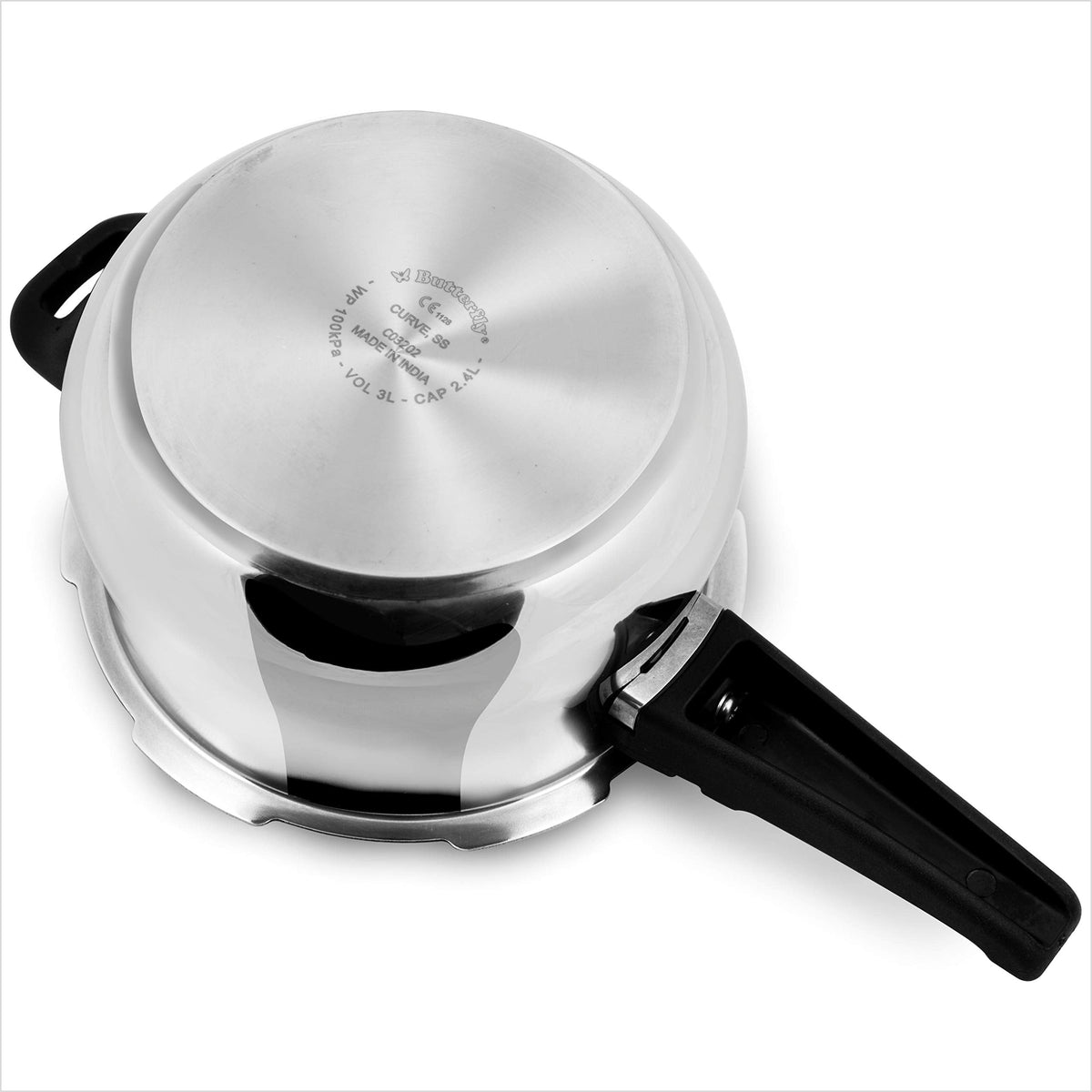 Butterfly Curve Stainless Steel Pressure Cooker, 3 Litre (Indian Plug)