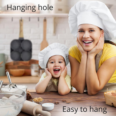 Cazuela 4 Cups Egg Pan Omelette Pan Frying Pan Egg Frying Pan 4 Cup Crepe Pan Granite Egg Cooker Breakfast Pancakes Pan Suitable for Gas Stove & Induction Cookware (Wood Grain Handle)