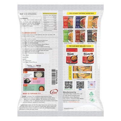 Authentic Korean Topokki Combo Original Sauce | Chewy Rice Cakes | Ready in Minutes | Halal | Vegan | Quick & Easy Cook | 250 gm