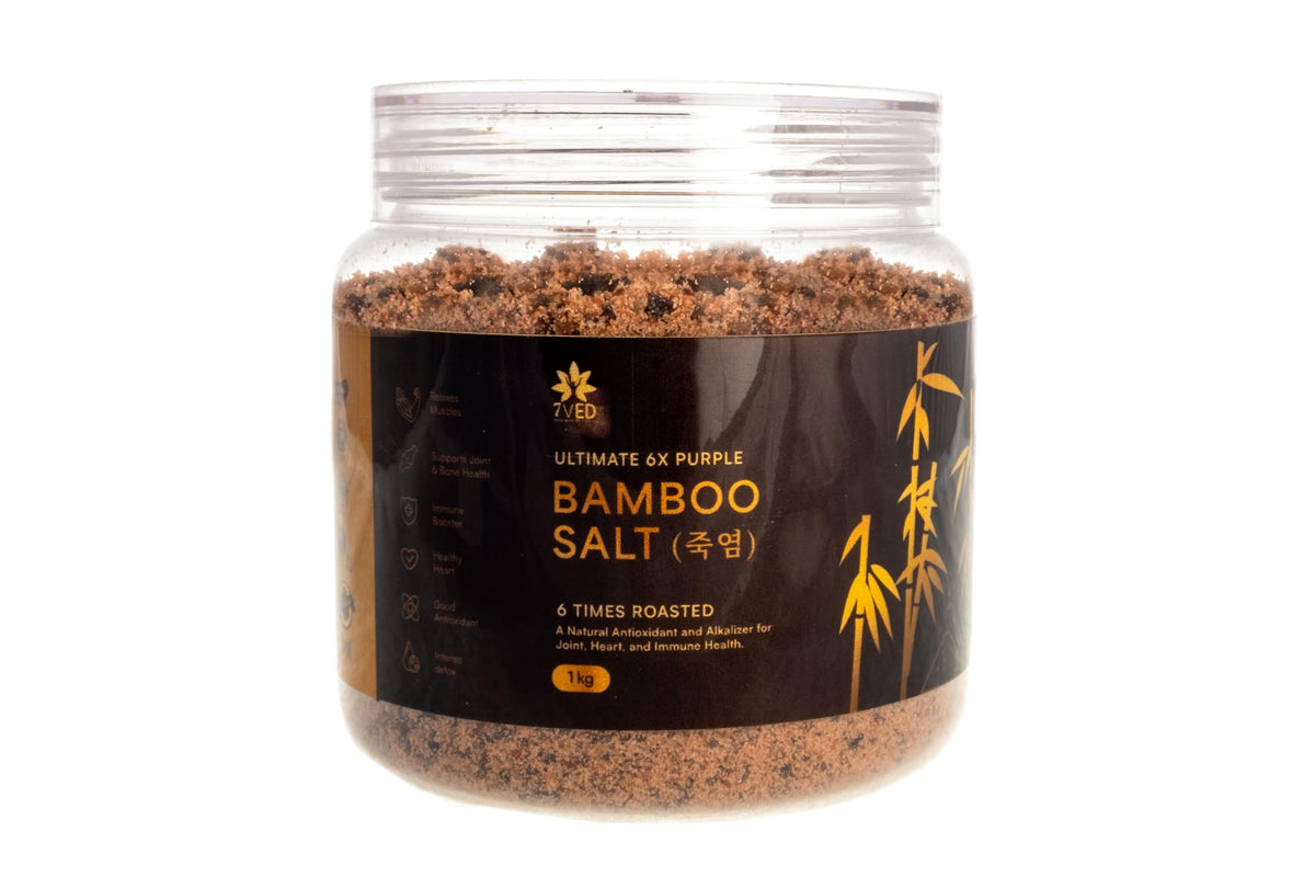7VED Bamboo Salt, 1kg - Antioxidant, Anti-inflammatory, Supports Joint & Bone Health, Heart Health, Immune Booster, Detoxifier, Alkalizing Effect