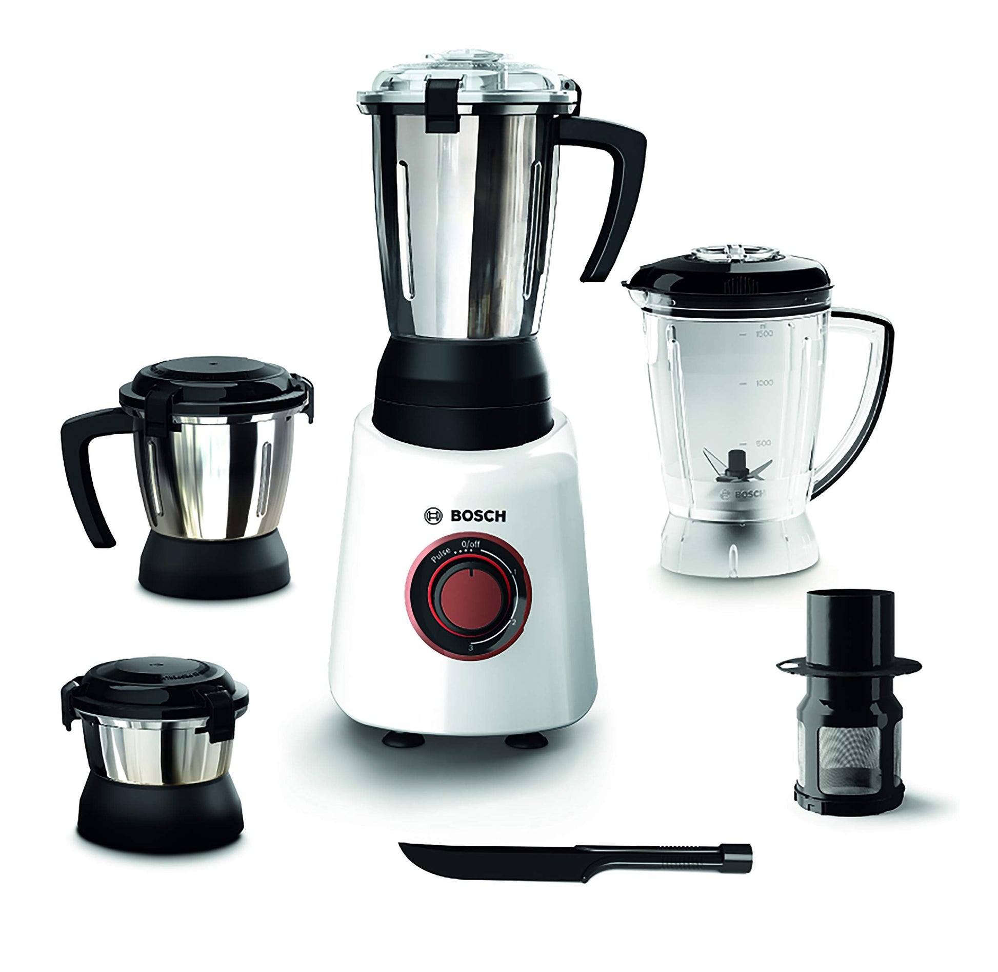 Bosch TrueMixx Bold Mixer Grinder 750 Watt, 4 Jars (White) (Indian Plug)