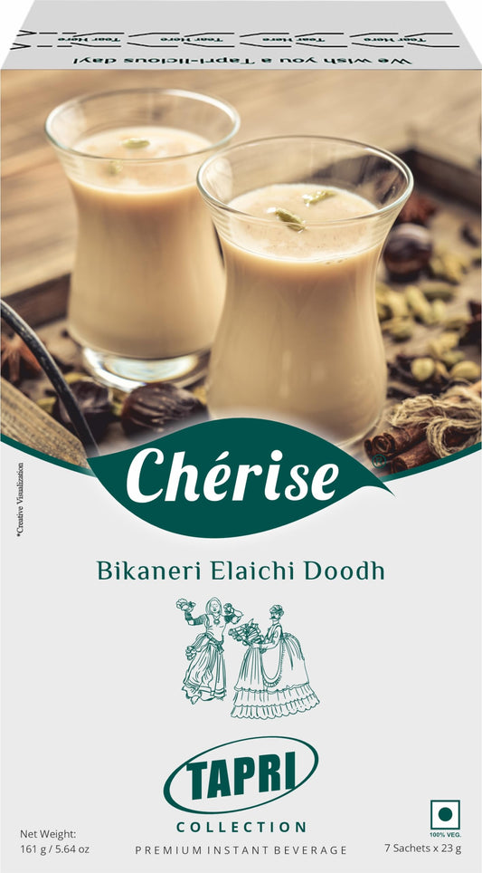 Cherise Tapri Premium Bikaneri Elaichi Doodh, Instant Milk Premix (23 g x 7 Sachets)