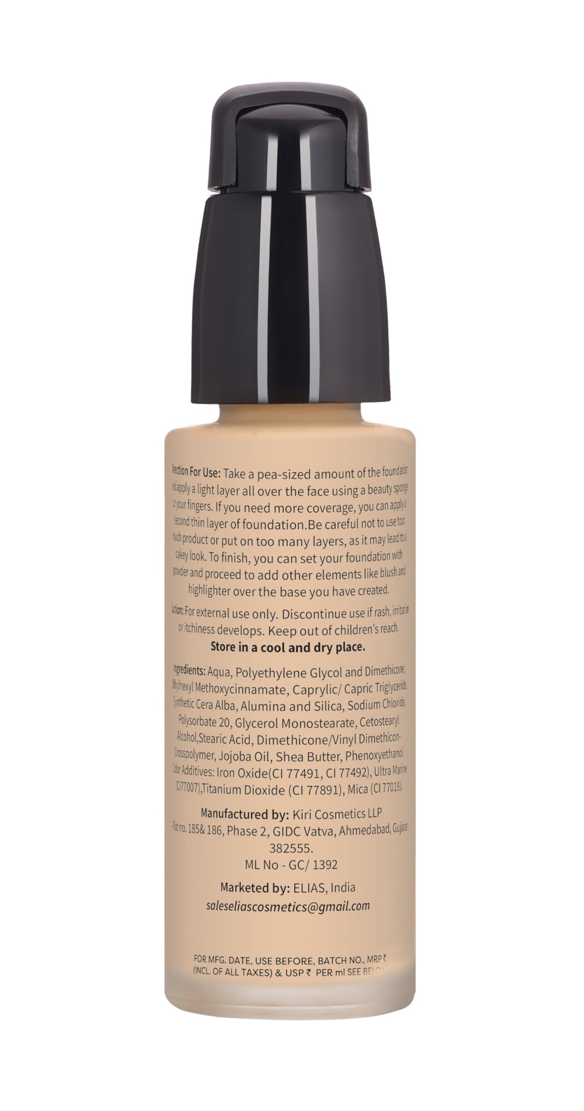 ELIAS Liquid Foundation - 30 ml Water Resistant Lasts Up to 10 Hrs Super Matte Meduim Deep,Warm Undertone Full Coverage Long Wear Illuminating (Warm)