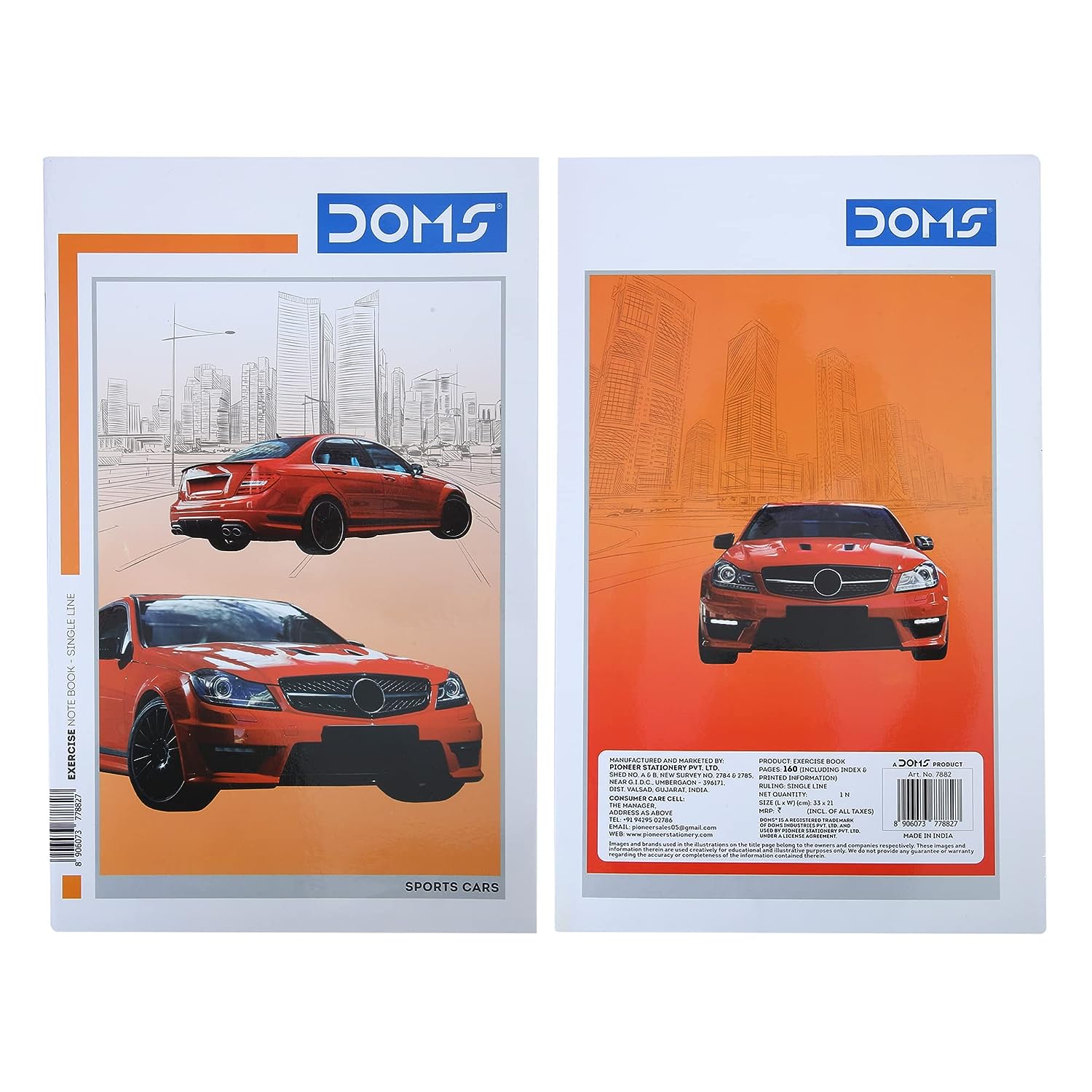 Doms Sports Cars Series Notebook - Single Line