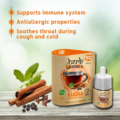 Spice Drop Herb Brews Ayush Kadha/ Kwath Extract for Immunity , 5ml (180 Drops)