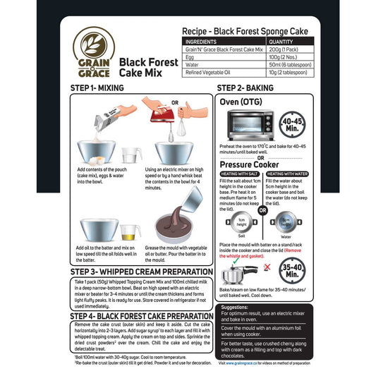 Grain n Grace Black Forest Cake Mix (250g)