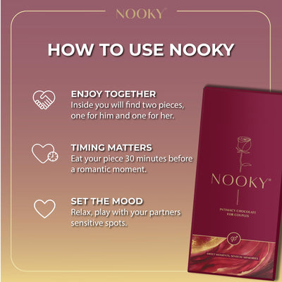 Nooky Dark Chocolate Romance Bundle for Men and Women – A Thoughtfully Curated Set to Enhance Mood and Celebrate Anniversaries, Honeymoons, Valentine’s Day, or Romantic Date Nights 3 in 1